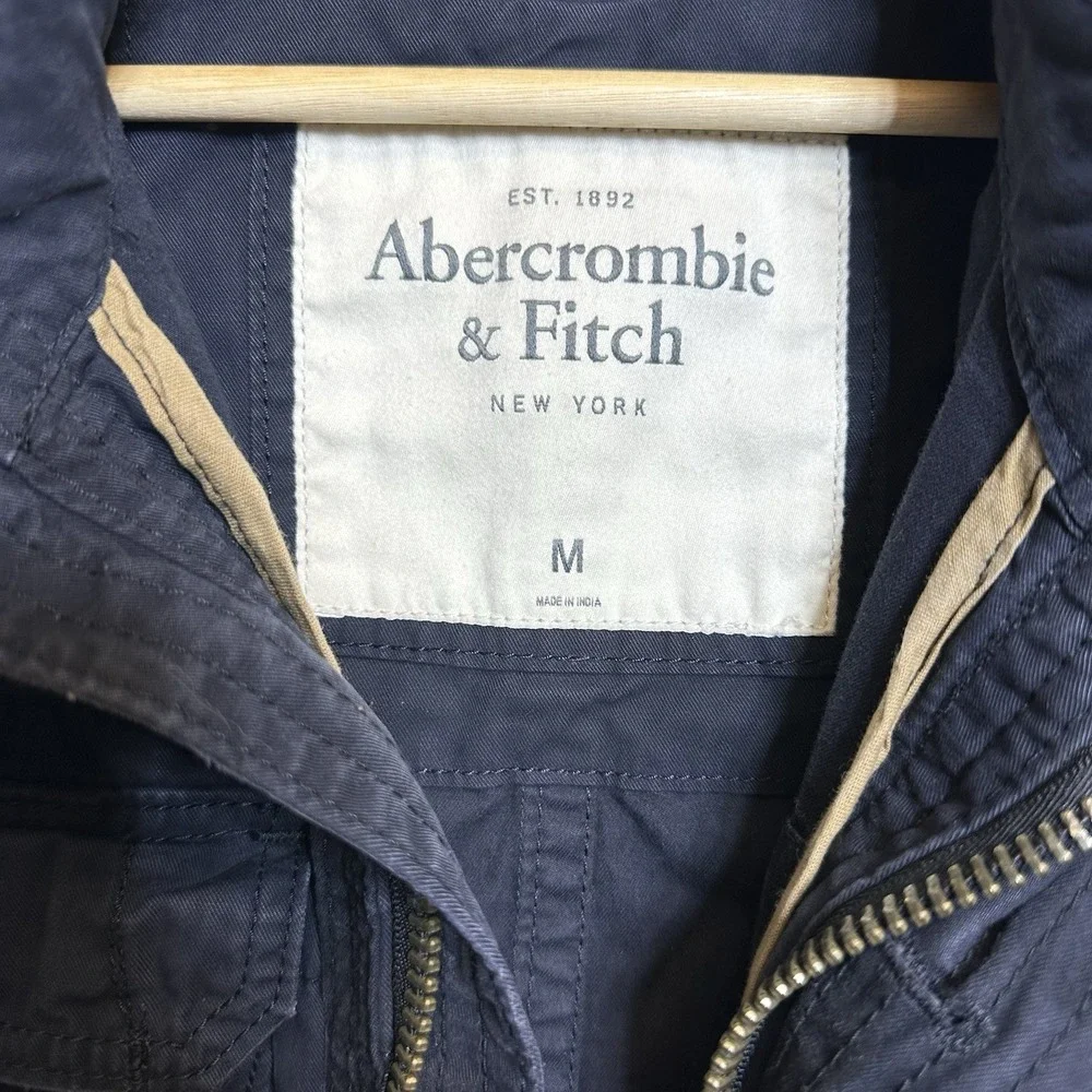 Abercrombie & Fitch Y2K Sentinel Jacket M Navy Blue Military Field Utility - Picture 5 of 14